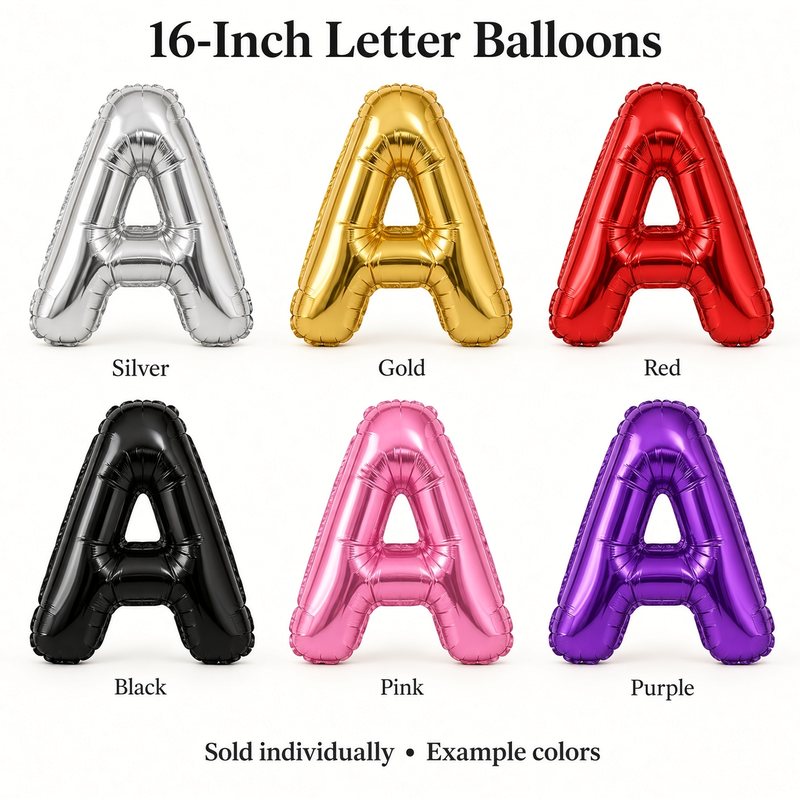 Illustrative example: 16-inch letter balloon — uninflated