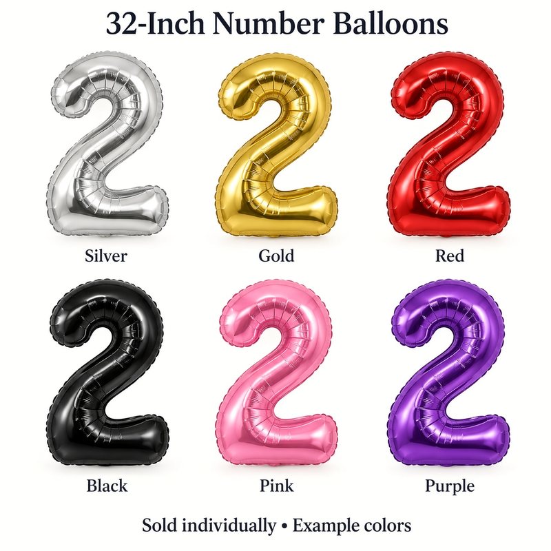 Illustrative example: 32-inch number balloon — uninflated