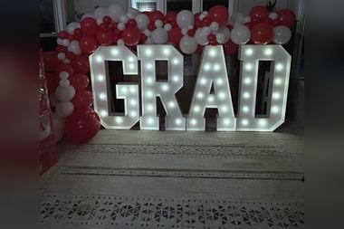 Graduation balloons by Sherri’s Heavenly Balloons, central Indiana.