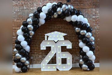 Graduation balloons by Sherri’s Heavenly Balloons, central Indiana.