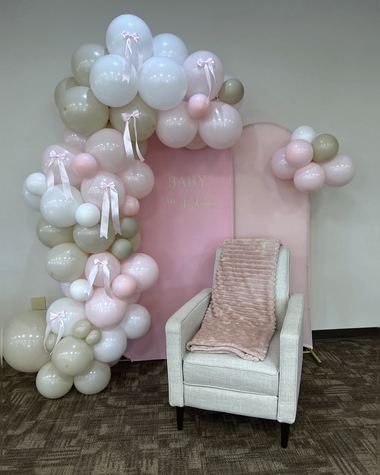 Baby shower balloons by Sherri’s Heavenly Balloons, central Indiana.