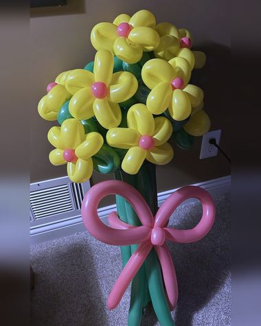 A flower bouquet of balloons, built by Sherri's Heavenly Balloons in central Indiana.