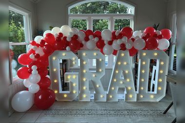 Graduation balloons by Sherri’s Heavenly Balloons, central Indiana.