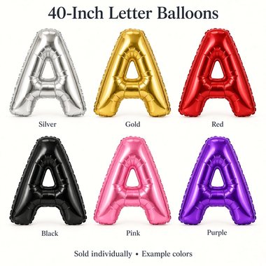 Example of a 40-inch letter balloon — uninflated, Per character · uninflated