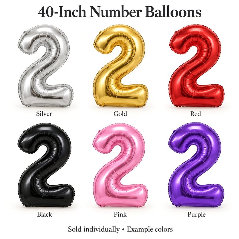 Illustrative example: 40-inch number balloon — uninflated