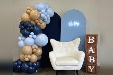 Baby shower balloons by Sherri’s Heavenly Balloons, central Indiana.