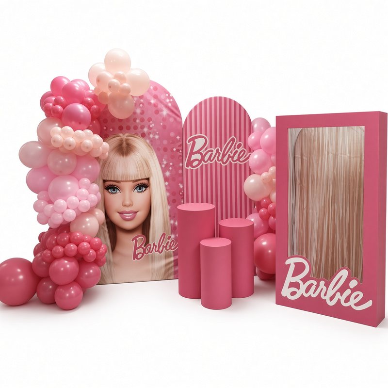 Pink doll-box photo prop