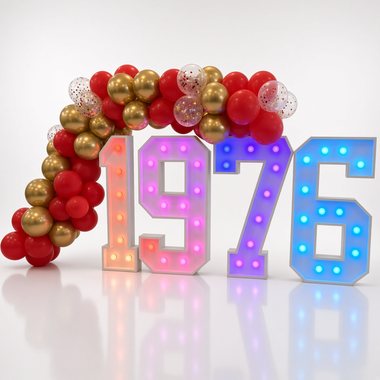 4 ft metal mosaic numbers by Sherri's Heavenly Balloons