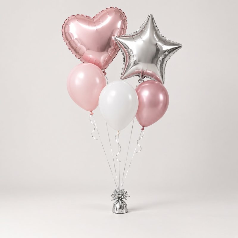 Illustrative example: Medium mixed bouquet (5 balloons)